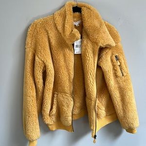 Socialite Plush Faux Jacket - Yellow and Brand New!